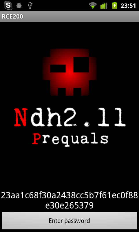 NDH2011 Prequals RCE 200 Hash