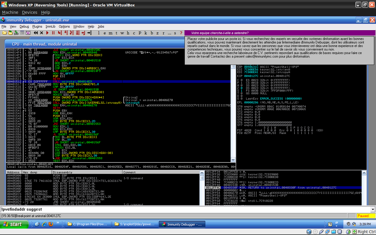 PowerShell vulnerable function